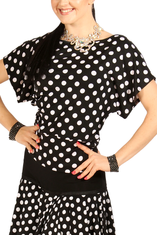 Loose Fit Polkadot Blouse - Where to Buy Dancewear SM Dance Fashion Competition Outfit Costume