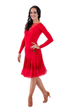 Latin Dance Layered Flounce Skirt - Where to Buy Dancewear SM Dance Fashion Competition Outfit Costume