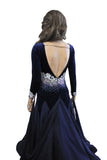 Dark Blue Ballroom Competition Dress - Where to Buy Dancewear SM Dance Fashion Competition Outfit Costume