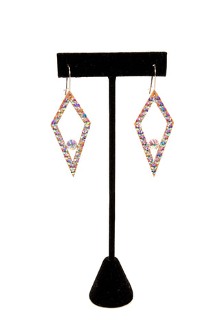 Long Diamond Shape Dangle Earrings - Where to Buy Dancewear SM Dance Fashion Competition Outfit Costume
