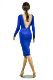 Blue Pencil Long Sleeve Latin & Rhythm Competition Dress - Where to Buy Dancewear SM Dance Fashion Competition Outfit Costume
