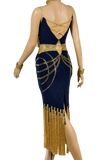 Blue & Gold Bodycon Competition Dress - Where to Buy Dancewear SM Dance Fashion Competition Outfit Costume