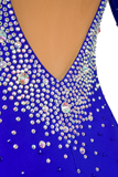 Blue Flounce Latin & Rhythm Competition Dress - Where to Buy Dancewear SM Dance Fashion Competition Outfit Costume