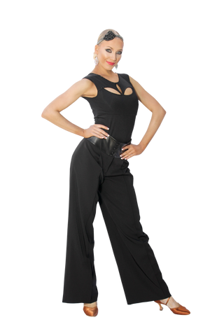 Leatherette High Waist Wide Ballroom & Smooth Trousers - Where to Buy Dancewear SM Dance Fashion Competition Outfit Costume