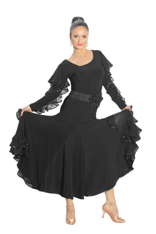 Cascading Frill Ballroom & Smooth Skirt - Where to Buy Dancewear SM Dance Fashion Competition Outfit Costume