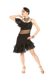 Spaghetti Straps Asymmetrical Frills Latin & Rhythm Dress - Where to Buy Dancewear SM Dance Fashion Competition Outfit Costume