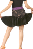 Velvet Lace Flounce Latin & Rythm Skirt - Where to Buy Dancewear SM Dance Fashion Competition Outfit Costume