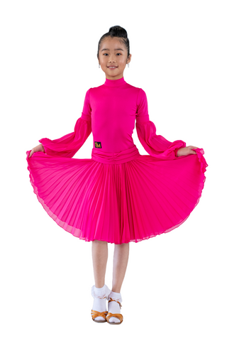 Girl's Latin & Ballroom Long Sleeves Dress - Where to Buy Dancewear SM Dance Fashion Competition Outfit Costume