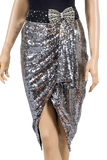 Silver Wrap Dance Latin Skirt - Where to Buy Dancewear SM Dance Fashion Competition Outfit Costume