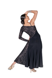 Asymmetrical Lace Embroidered Ballroom & Smooth Dress - Where to Buy Dancewear SM Dance Fashion Competition Outfit Costume