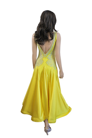 Yellow Ballroom Dress - Where to Buy Dancewear SM Dance Fashion Competition Outfit Costume