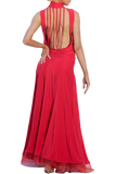 High Collar Open Back Maxi Ballroom & Smooth Dress - Where to Buy Dancewear SM Dance Fashion Competition Outfit Costume