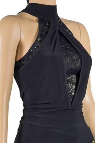 Halter Neckline Lace Blouse - Where to Buy Dancewear SM Dance Fashion Competition Outfit Costume