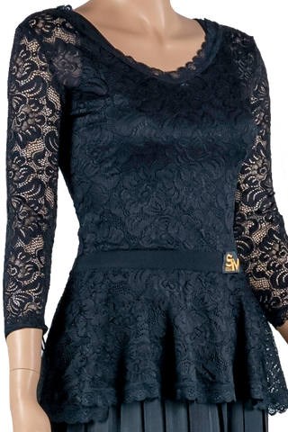 Floral Lace Peplum Blouse - Where to Buy Dancewear SM Dance Fashion Competition Outfit Costume