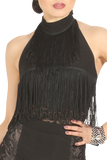 Halter Layer Fringe Lace Blouse - Where to Buy Dancewear SM Dance Fashion Competition Outfit Costume