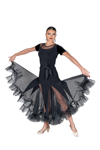Jewel Velvet Short Sleeve Blouse - Where to Buy Dancewear SM Dance Fashion Competition Outfit Costume