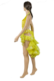 Halter Strap Neckline Sleeveless Flounce Yellow Latin & Rhythm Competition Dress - Where to Buy Dancewear SM Dance Fashion Competition Outfit Costume