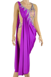Gathered Purple/Beige Latin & Rhythm Competition Dress - Where to Buy Dancewear SM Dance Fashion Competition Outfit Costume