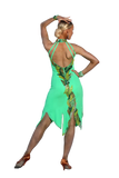 Halter Sleeveless Bodycon Light Green Latin & Rhythm Competition Dress - Where to Buy Dancewear SM Dance Fashion Competition Outfit Costume