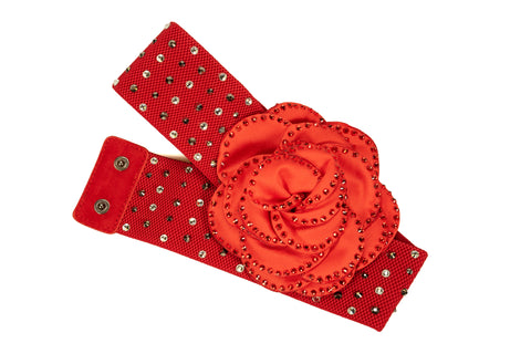 Red Rose Crystal Belt - Where to Buy Dancewear SM Dance Fashion Competition Outfit Costume