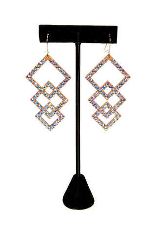 Diamond Frame Drop Earrings - Where to Buy Dancewear SM Dance Fashion Competition Outfit Costume