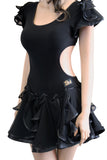 Short Ruffled Latin & Rhythm Dress - Where to Buy Dancewear SM Dance Fashion Competition Outfit Costume