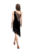 Velvet Asymmetric Latin & Rythm Dress - Where to Buy Dancewear SM Dance Fashion Competition Outfit Costume