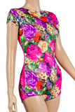 Floral Print Short Sleeve Body - Where to Buy Dancewear SM Dance Fashion Competition Outfit Costume