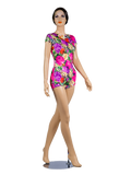 Floral Print Short Sleeve Body - Where to Buy Dancewear SM Dance Fashion Competition Outfit Costume