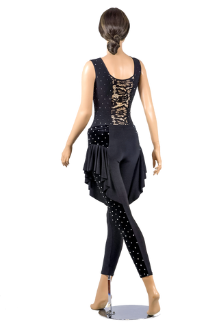 Rhinestone Lace Sleeveless Blouse - Where to Buy Dancewear SM Dance Fashion Competition Outfit Costume