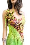 Lime Green Fringe Latin Competition Dress - Where to Buy Dancewear SM Dance Fashion Competition Outfit Costume