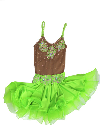 Kids Lime Green Latin Competition Dress - Where to Buy Dancewear SM Dance Fashion Competition Outfit Costume