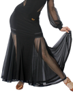 Transparent Mesh Ballroom Skirt - Where to Buy Dancewear SM Dance Fashion Competition Outfit Costume