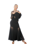 Transparent Mesh Ballroom Skirt - Where to Buy Dancewear SM Dance Fashion Competition Outfit Costume