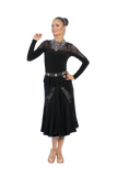 Ruched Cascading Lace Ballroom & Smooth Skirt - Where to Buy Dancewear SM Dance Fashion Competition Outfit Costume