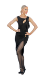 Sleeveless Keyhole Side Slit Latin & Rhythm Dress - Where to Buy Dancewear SM Dance Fashion Competition Outfit Costume