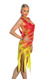 Yellow and Red Latin Competition Dress - Where to Buy Dancewear SM Dance Fashion Competition Outfit Costume