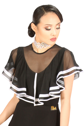 Divided Mesh Flounce Blouses - Where to Buy Dancewear SM Dance Fashion Competition Outfit Costume