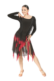 Cascading Fringe Long Sleeves Ballroom & Latin Blouse - Where to Buy Dancewear SM Dance Fashion Competition Outfit Costume