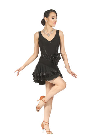 Gathered Satin Sleeveless Blouse - Where to Buy Dancewear SM Dance Fashion Competition Outfit Costume
