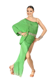 Bat Sleeve Green Long Latin & Rhythm Competition Dress - Where to Buy Dancewear SM Dance Fashion Competition Outfit Costume