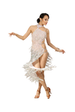 White High-Neck Asymmetrical Latin Competition Dress - Where to Buy Dancewear SM Dance Fashion Competition Outfit Costume