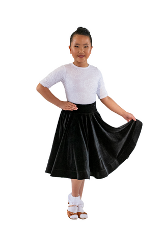 Black Velvet Dance Performance Dress - Where to Buy Dancewear SM Dance Fashion Competition Outfit Costume