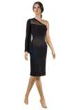 Asymmetrical One Sleeve Bodycon Dress - Where to Buy Dancewear SM Dance Fashion Competition Outfit Costume