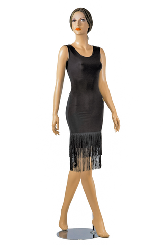 Sleeveless Pencil Layered Fringe Latin & Rhythm Dress - Where to Buy Dancewear SM Dance Fashion Competition Outfit Costume