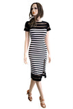 Black and White Striped Latin & Rhythm Pencil Dress - Where to Buy Dancewear SM Dance Fashion Competition Outfit Costume