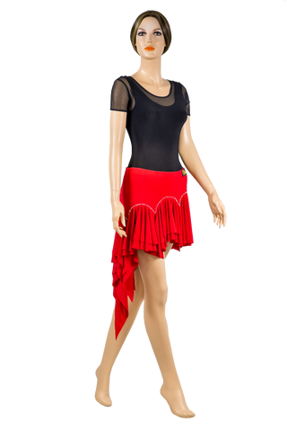 Rhinestone Asymmetrical Flounce Skirt - Where to Buy Dancewear SM Dance Fashion Competition Outfit Costume