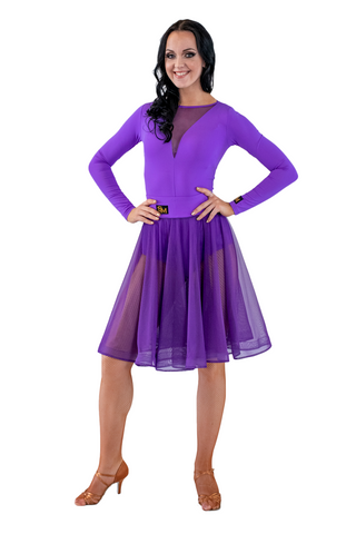 Purple Flounce Latin & Rhythm Skirt - Where to Buy Dancewear SM Dance Fashion Competition Outfit Costume