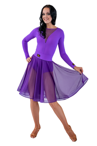 Purple Flounce Latin & Rhythm Skirt - Where to Buy Dancewear SM Dance Fashion Competition Outfit Costume