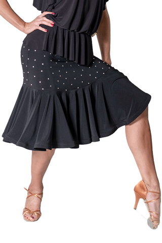 Rhinestone Flounce Latin & Rhythm Skirt - Where to Buy Dancewear SM Dance Fashion Competition Outfit Costume